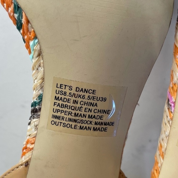 JustFab Let’s Dance Multicolor Espadrille Heeled Sandals Size 8.5 - Picture 7 of 7